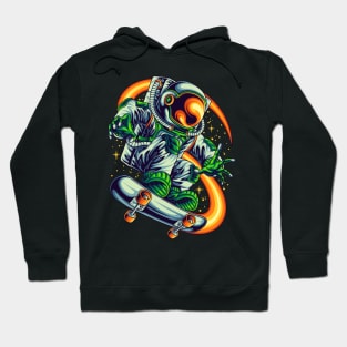 Space astronaut skateboarding Hoodie